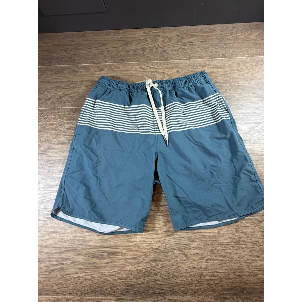 Fair Harbor Mens Blue Striped Board Shorts Swim Trunks XXL Built in Liner Swim